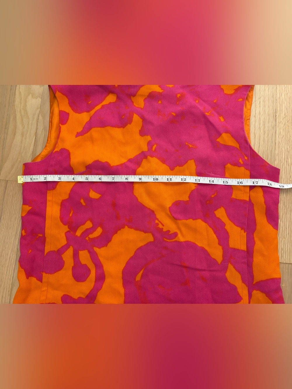 Palm Springs Vibrant Pink & Orange Abstract Shift Dress - Picture 5 of 9